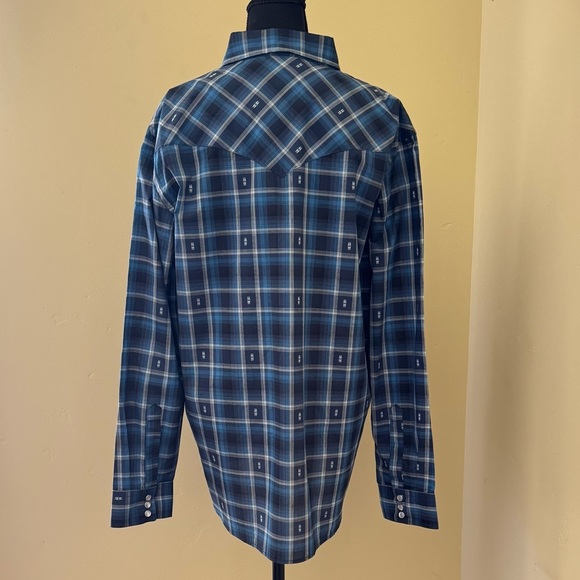 Pendleton Frontier Long-Sleeve Plaid Snap Front Shirt, Blue & Black, Size L, NWT - Picture 5 of 11